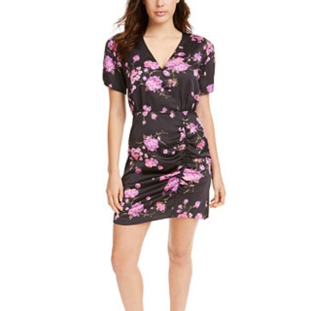 Leyden Black and Purple Floral Dress